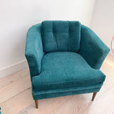 Pair of Vintage Lounge Chairs - Teal Upholstery