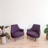 Pair of Curved Back Lounge Chairs