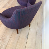 Pair of Curved Back Lounge Chairs