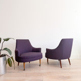 Pair of Curved Back Lounge Chairs