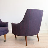 Pair of Curved Back Lounge Chairs