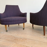 Pair of Curved Back Lounge Chairs