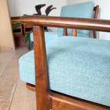 Pair of Lounge Chairs - New Blue Upholstery