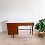 Mid Century White Formica Top Desk