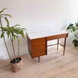 Mid Century White Formica Top Desk