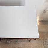 Mid Century White Formica Top Desk