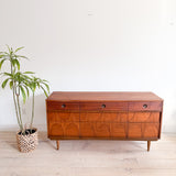 Mid Century Sculpted Front Low Dresser