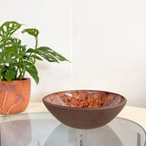 Large Bowl Mottled Rose Brown Stoneware