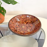 Large Bowl Mottled Rose Brown Stoneware