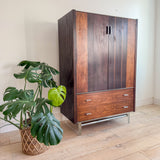 Rosewood Armoire with Lucite Base
