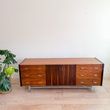 Rosewood Low Dresser with Lucite Base