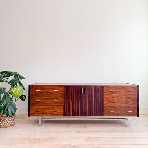 Rosewood Low Dresser with Lucite Base