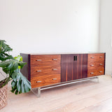 Rosewood Low Dresser with Lucite Base