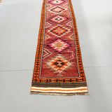 Turkish Runner - Maroon/Orange - 2'6x12'7