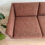 Mid Century Sofa - New Red Tweed Upholstery
