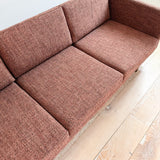 Mid Century Sofa - New Red Tweed Upholstery