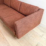 Mid Century Sofa - New Red Tweed Upholstery