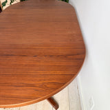 Danish Teak Round Dining Table w/ 2 Leaves