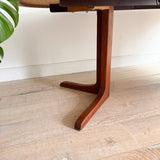Danish Teak Round Dining Table w/ 2 Leaves