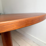 Danish Teak Round Dining Table w/ 2 Leaves