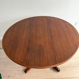 Danish Teak Round Dining Table w/ 2 Leaves