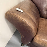 Vintage Leather Sofa With Chrome Legs