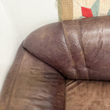 Vintage Leather Sofa With Chrome Legs