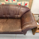 Vintage Leather Sofa With Chrome Legs