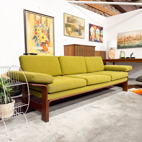 Danish Sofa w/ New Green Upholstery