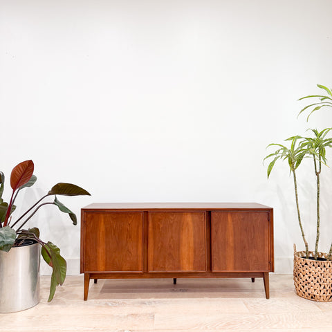 Mid Century Walnut Record/Media Cabinet