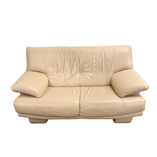 Natuzzi Italian Leather Postmodern Loveseat – Atomic Furnishing