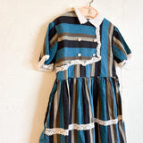 Blue Striped Toddler Dress - 3/4