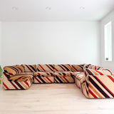 1970's Velour Modular Sectional Sofa