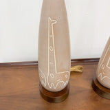 Pair Raymor Mid Century Ceramic Giraffe Lamps
