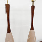 Pair Raymor Mid Century Ceramic Giraffe Lamps