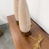 Pair Raymor Mid Century Ceramic Giraffe Lamps