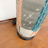 Italian Hand Painted Ceramic Grey Lamp