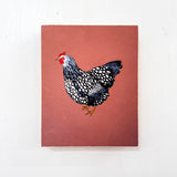 8x10 Silver Lace Wyandotte - Mounted Print