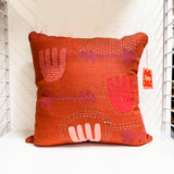 Embroidered Linen Pillow 16x16”