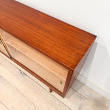 Danish Teak Low Curio w/ Sliding Glass Doors