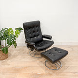 Black Ekornes Chair + Ottoman