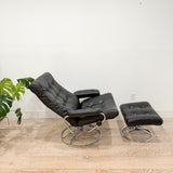 Black Ekornes Chair + Ottoman