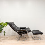 Black Ekornes Chair + Ottoman