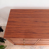 Mid Century Walnut Dresser with Brass Drawer Pulls