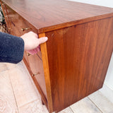 Mid Century Walnut Dresser with Brass Drawer Pulls