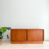 Danish Teak Sideboard w/ Tambour Doors by Kibaek