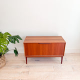 Mid Century Teak Drop Down Record Cabinet