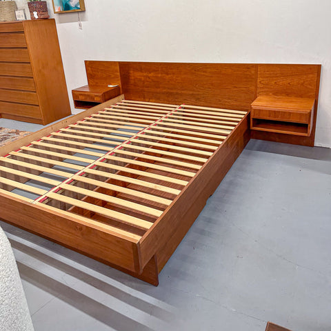 Danish Jesper Teak Queen Bed w/ Nightstands
