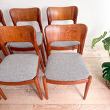 Set of 6 Teak Niels Koefoed Dining Chairs