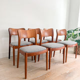 Set of 6 Teak Niels Koefoed Dining Chairs